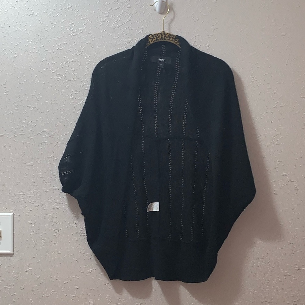 Batwing black half sleeve cardigan